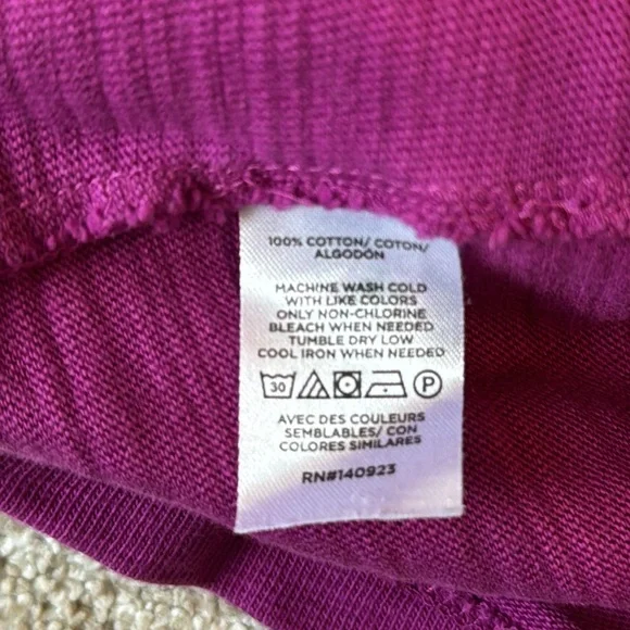 LOFT Rich Purple Amethyst Short Sleeve Sweatshirt Sweater Tee Women's Size Small - Picture 8 of 8